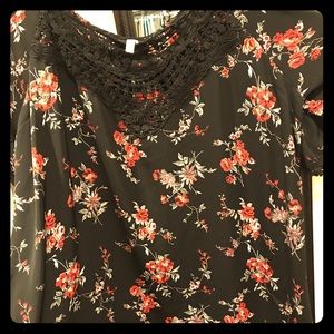 Black Dress w/ floral detail